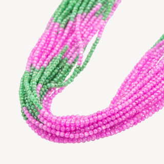 Zirconi Perline Sfaccettate Gradient 2mm Verde e Rosa