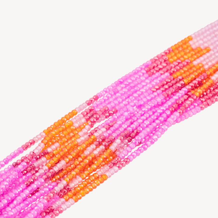Zirconi Naturali Rondelle Sfaccettate 3x2mm Gradient Arancione e Rosa