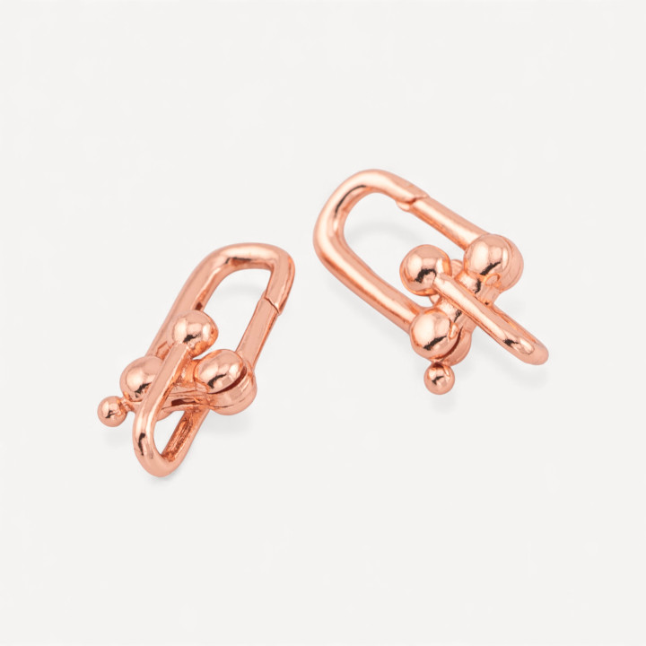 Chiusura Di Argento 925 Gancio A Scatto 11x20mm 2pz Oro Rosa