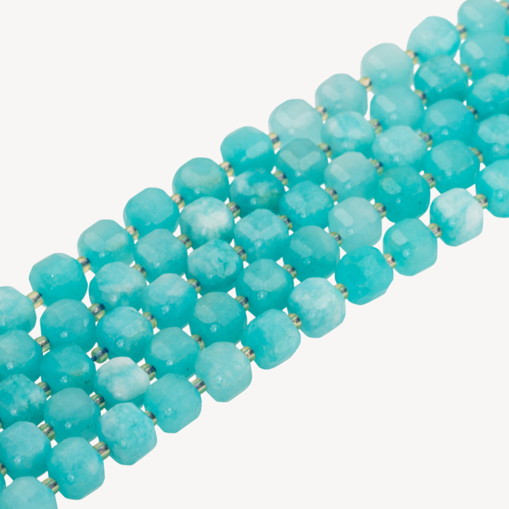 Giada Taglio Rigido Cubo Sfaccettato 10mm Amazonite