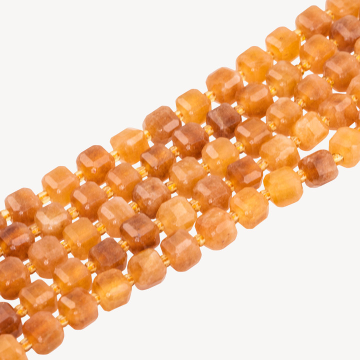 Giada Taglio Rigido Cubo Sfaccettato 10mm Ocra