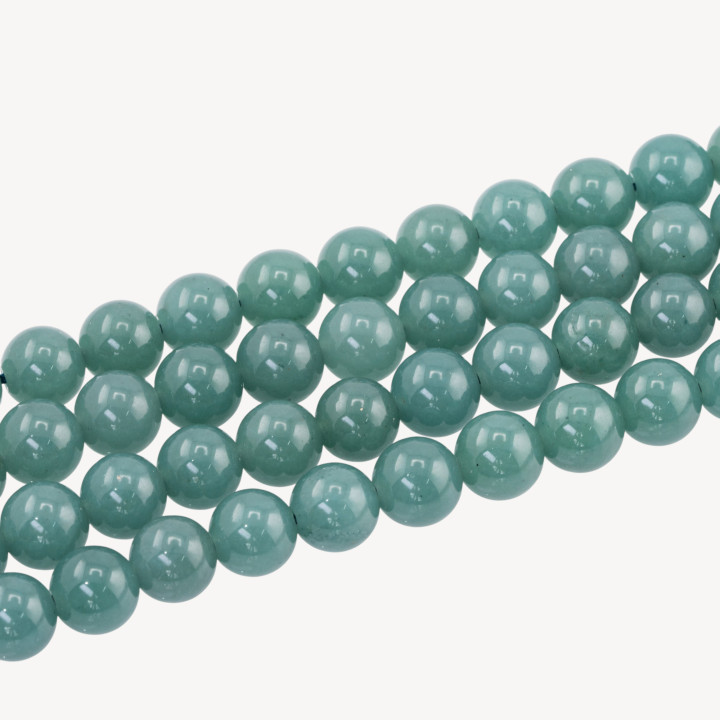 Giada Ghiaccio (Icy Jade) Verde Grigio Tondo Liscio 8mm