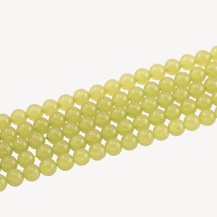 Giada Ghiaccio (Icy Jade) Verde Oliva Tondo Liscio 6mm