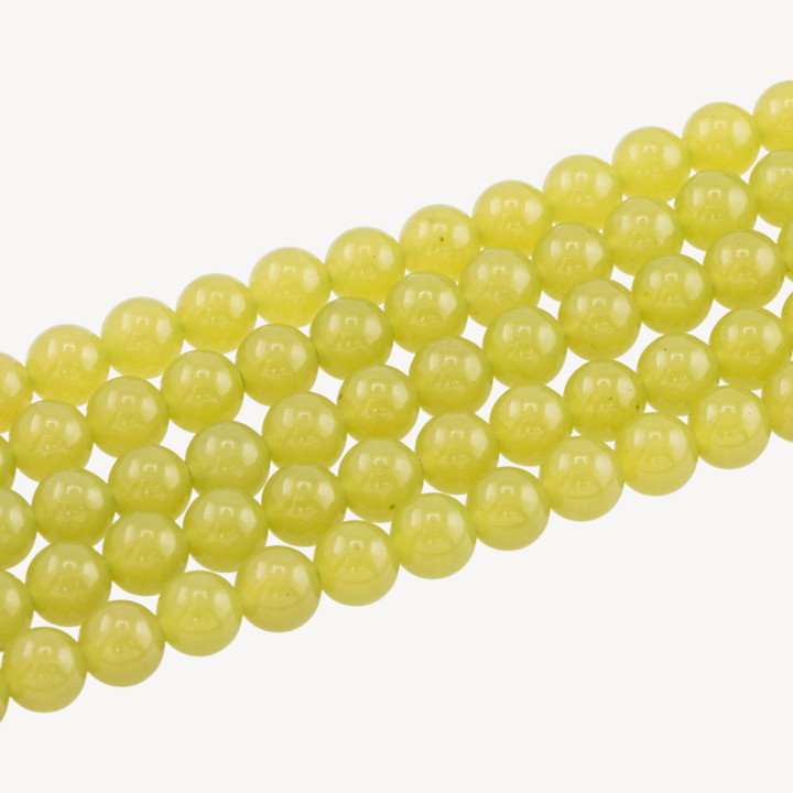 Giada Ghiaccio (Icy Jade) Verde Oliva Tondo Liscio 8mm