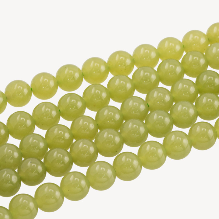 Giada Ghiaccio (Icy Jade) Verde Oliva Tondo Liscio 10mm