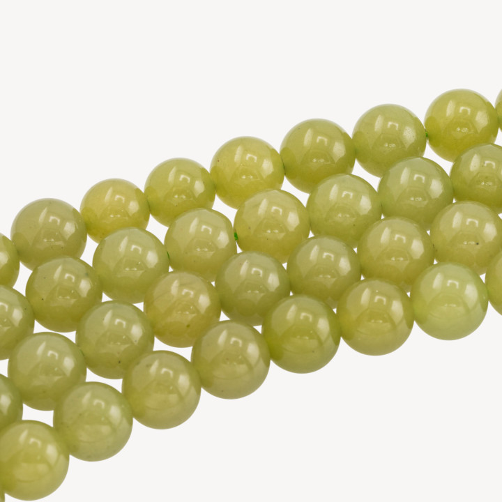 Giada Ghiaccio (Icy Jade) Verde Oliva Tondo Liscio 12mm