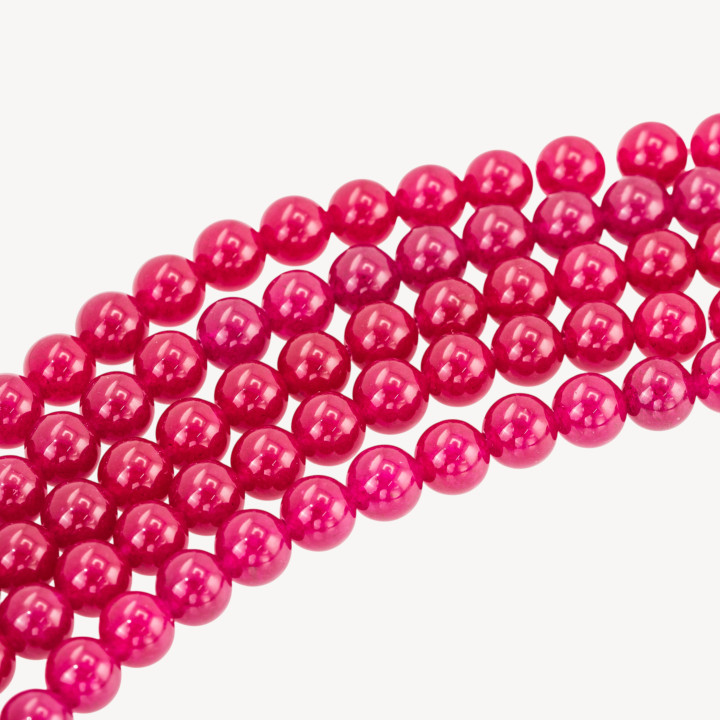 Giada Ghiaccio (Icy Jade) Ruby Tondo Liscio 8mm