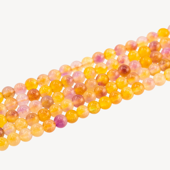 Giada Candy Viola e Gialla Tondo Liscio 6mm