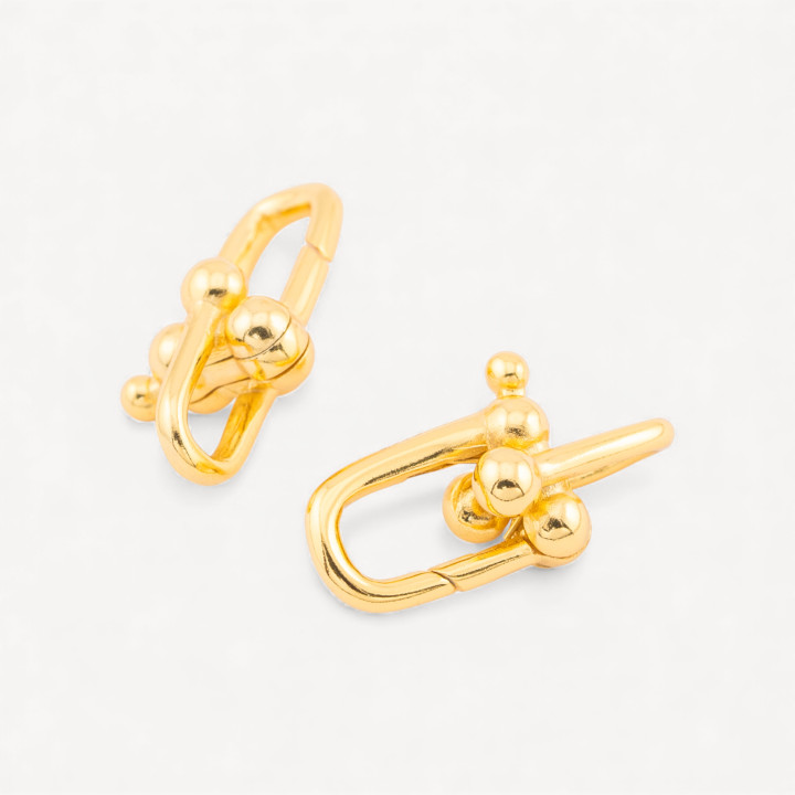 Chiusura Di Argento 925 Gancio A Scatto Dorato 10x19mm 2pz