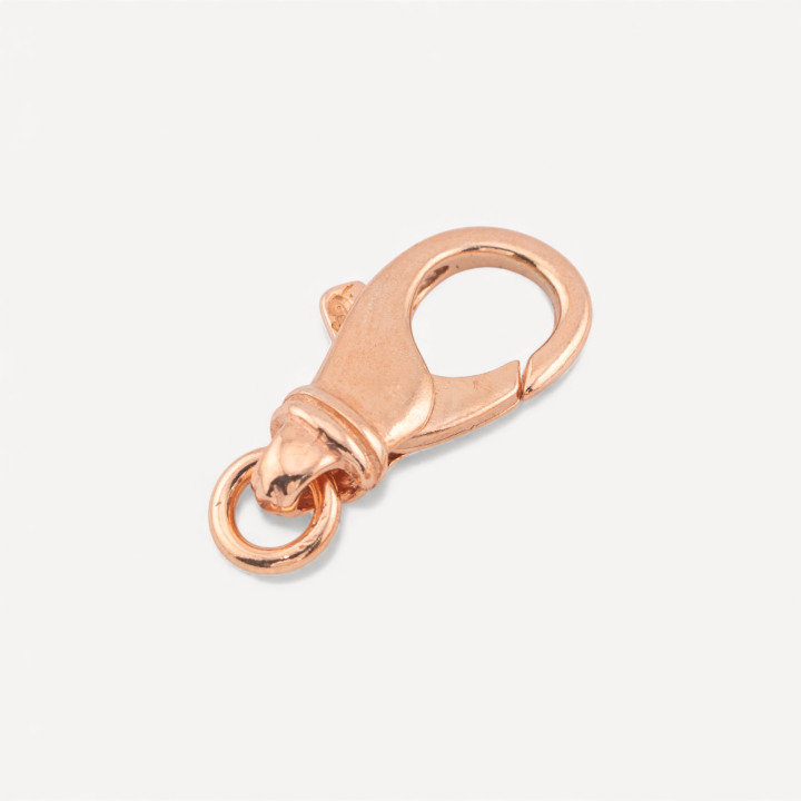 Chiusura In Argento 925 Moschettone a Gancio 2pz Oro Rosa