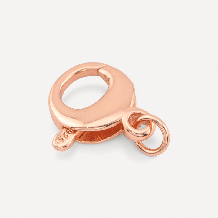 Chiusura A Scatto Di Argento 925 10mm 5pz Oro Rosa