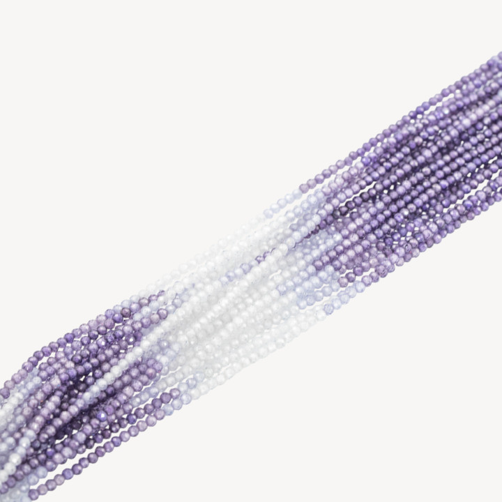 Zirconi Perline Sfaccettate Gradient 2mm Bianco e Viola