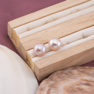 Perle Di Fiume Bottoni Cabochon 1 Foro  (AAAA) 11,0-11,5mm 1 Paia Lilla