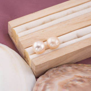 Perle Di Fiume Bottoni Cabochon 1 Foro  (AAAA+) 12,0-12,5mm 1 Paia Rosa