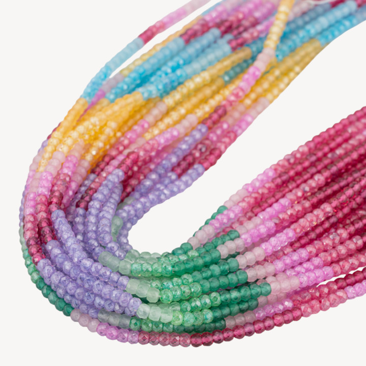 Zirconi Naturali Rondelle Sfaccettate 3x2mm Gradient Arcobaleno MOD.2