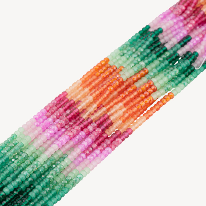 Zirconi Naturali Rondelle Sfaccettate 3x2mm Gradient Arcobaleno MOD.1
