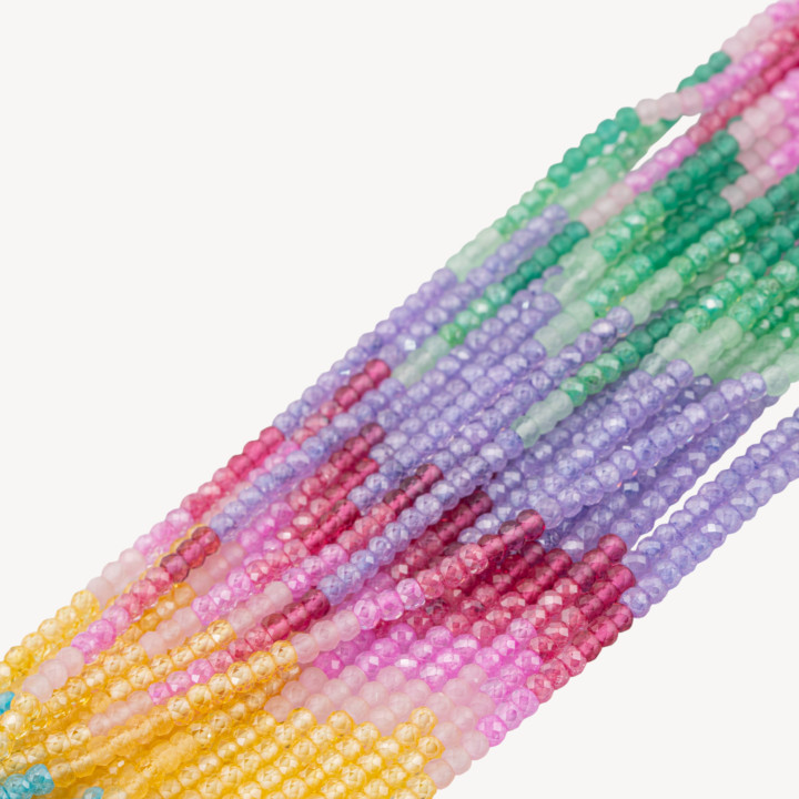 Zirconi Naturali Rondelle Sfaccettate 3x2mm Gradient Arcobaleno MOD.2