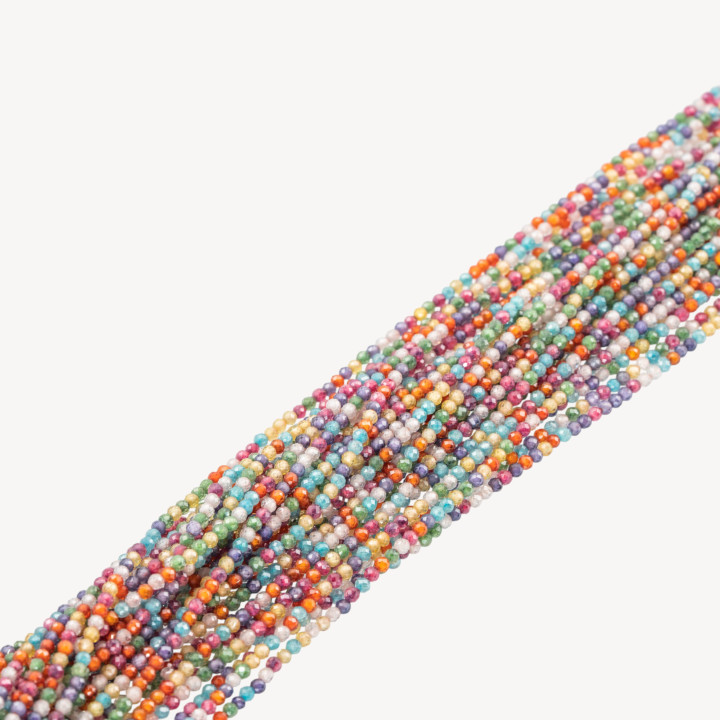 Zirconi Perline Sfaccettate Multicolor 2mm Arcobaleno