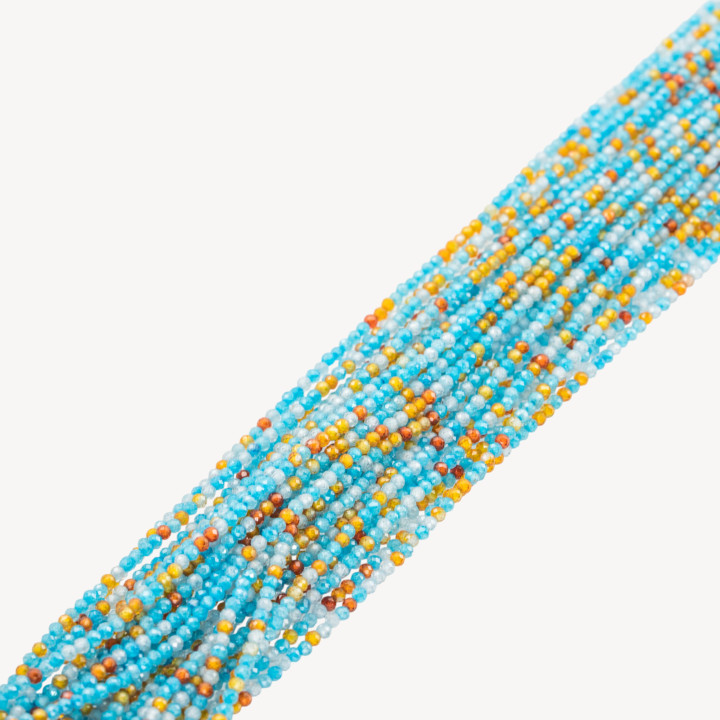 Zirconi Perline Sfaccettate Multicolor 2mm Azzurro e Giallo