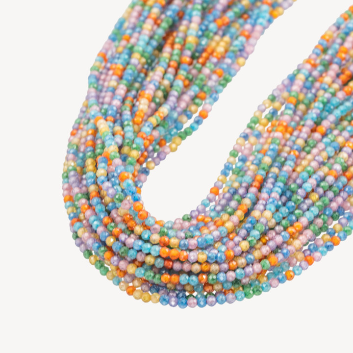 Zirconi Perline Sfaccettate Multicolor 2mm Arlecchino