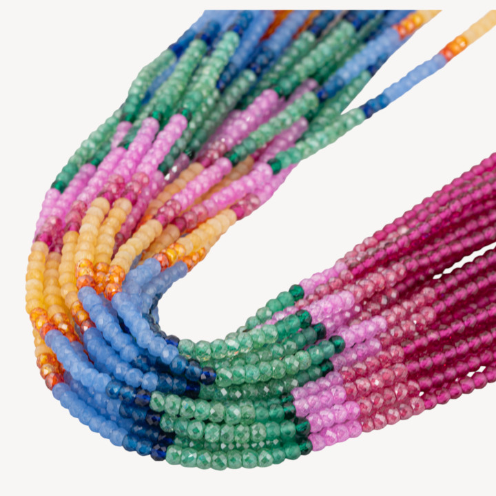 Zirconi Naturali Rondelle Sfaccettate 3x2mm Gradient Arcobaleno MOD.3