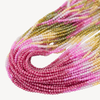 Zirconi Perline Sfaccettate Gradient 2mm Nero, Rosa, Oliva e Ruby