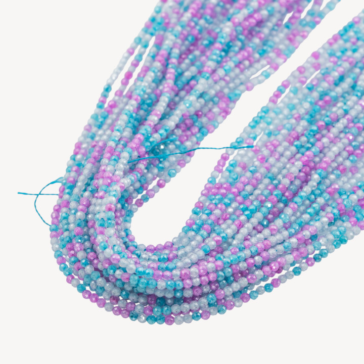 Zirconi Perline Sfaccettate Multicolor 2mm Ghiaccio e Viola