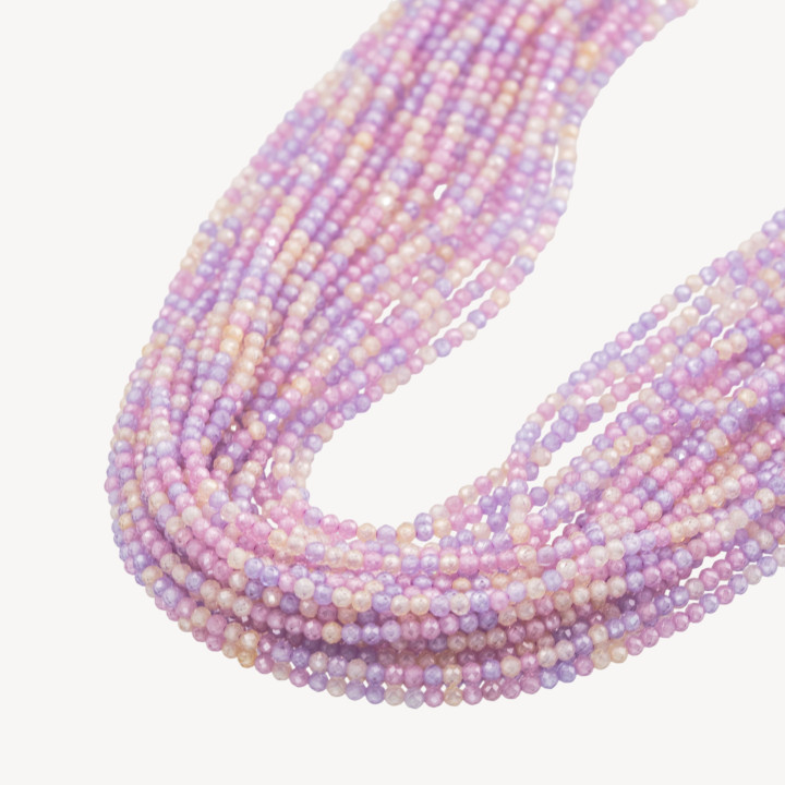 Zirconi Perline Sfaccettate Multicolor 2mm Rosa, Lilla e Giallo