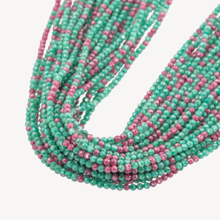 Zirconi Perline Sfaccettate Multicolor 2mm Verde e Ruby