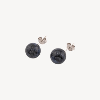 Orecchini Di Argento 925 E Pietre Dure 10mm 6 Coppie Onice Nero