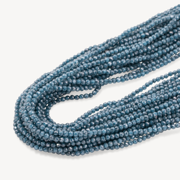 Zirconi Perline Sfaccettate Special Colors 2mm Blu Petrolio