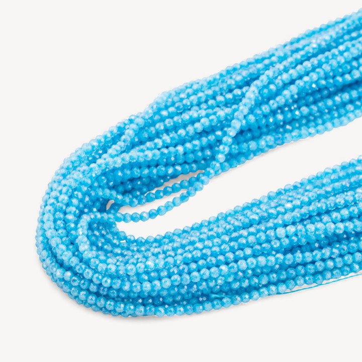 Zirconi Perline Sfaccettate Special Colors 2mm Ciano