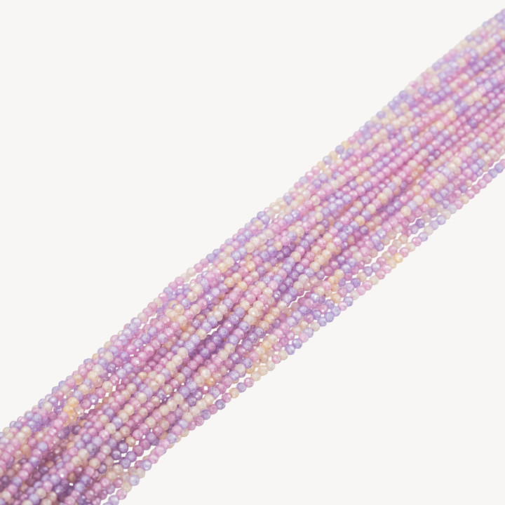 Zirconi Perline Sfaccettate Multicolor 2mm Rosa, Lilla e Giallo