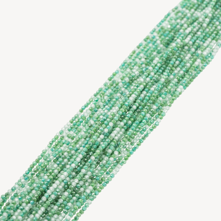 Zirconi Perline Sfaccettate Multicolor 2mm Verde e Bianco