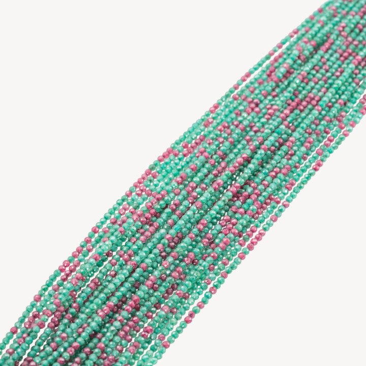 Zirconi Perline Sfaccettate Multicolor 2mm Verde e Ruby