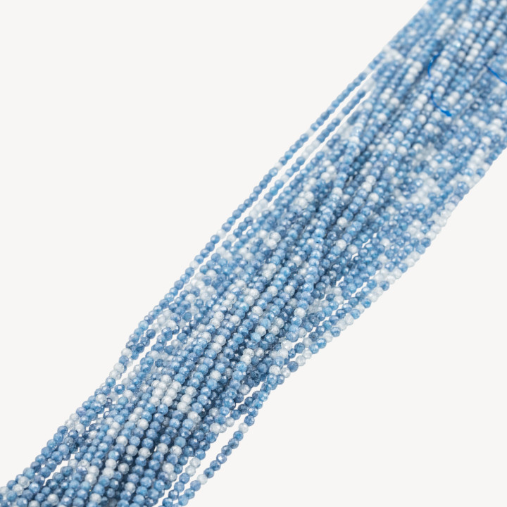 Zirconi Perline Sfaccettate Multicolor 2mm Bianco e Blu