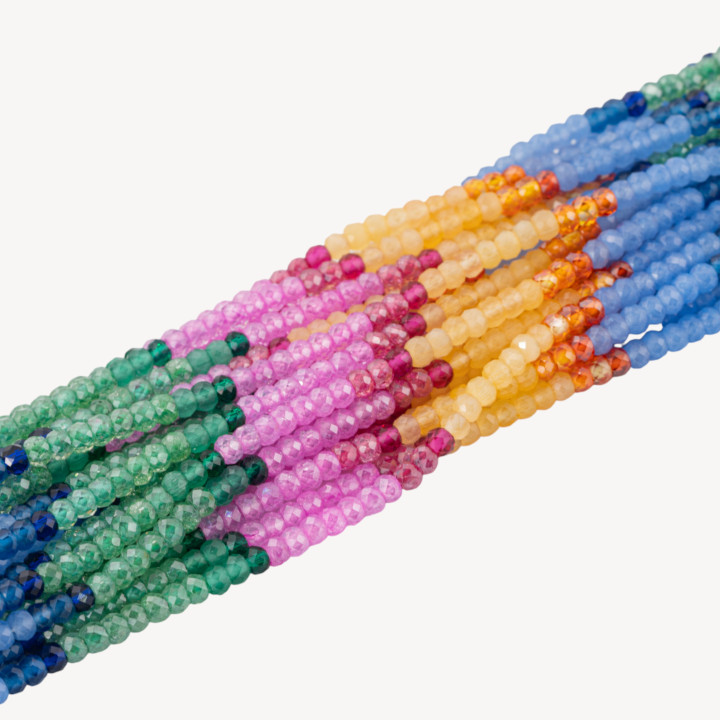 Zirconi Naturali Rondelle Sfaccettate 3x2mm Gradient Arcobaleno MOD.3