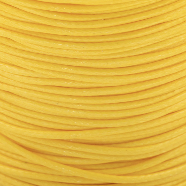 Gewachste Baumwollschnur, 1,5 mm, 80 Meter, Gelb