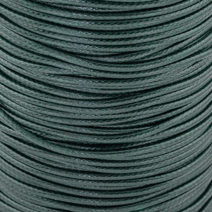 Gewachste Baumwollschnur, 1,5 mm, 80 Meter, Dunkelsmaragdgrün