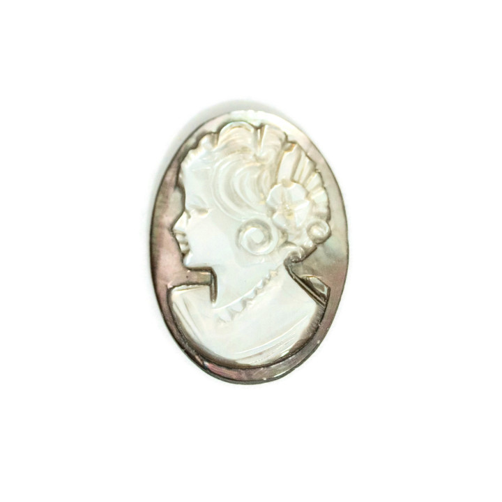 Cammei Di Madreperla Nera Ovale 18x25mm 6pz