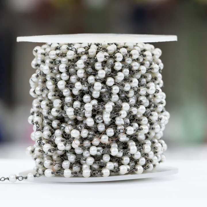 Chaîne de chapelet en laiton avec cristaux 15 mètres MOD9