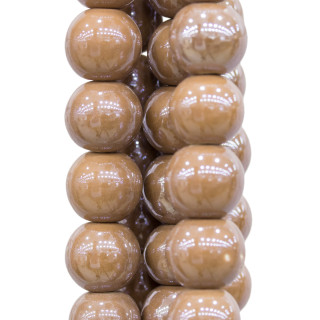 Glatte runde glänzende Keramik 10 mm Braun