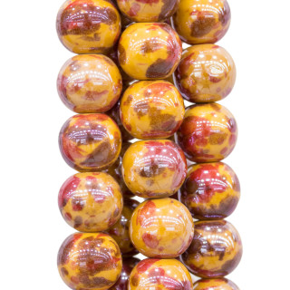 Runde, glatte, glänzende Keramik, 12 mm, orangefarbener Farbverlauf