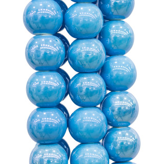 Céramique Ronde Lisse Brillante 22mm Bleu Clair