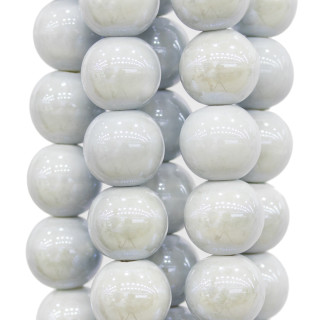 Runde, glatte, glänzende Keramik, 22 mm, grau