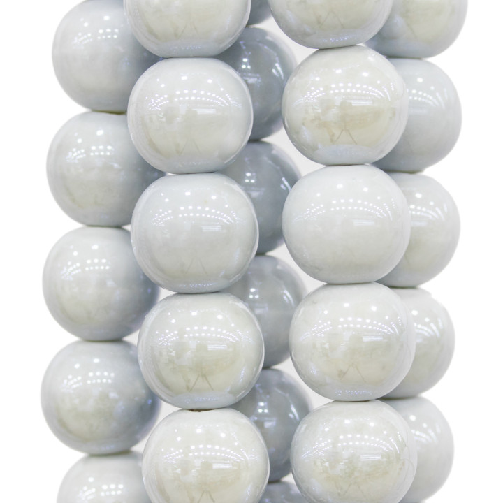 Runde, glatte, glänzende Keramik, 22 mm, grau