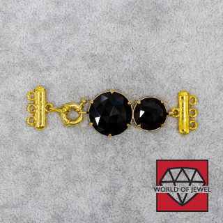 Brass Clasp With Cat's Eye 20x70mm With Multiwire Bar Black 3pcs