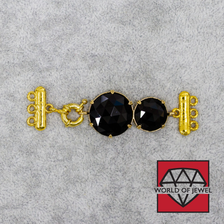 Brass Clasp With Cat's Eye 20x70mm With Multiwire Bar Black 3pcs