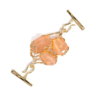 Multistrand Bronze Clasp With Cat's Eye 35x80mm Peach