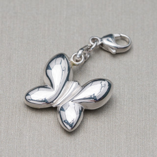 Colgante Charms Colgante De Plata 925 Mariposa Con Mosquetón 15x30mm 5pcs